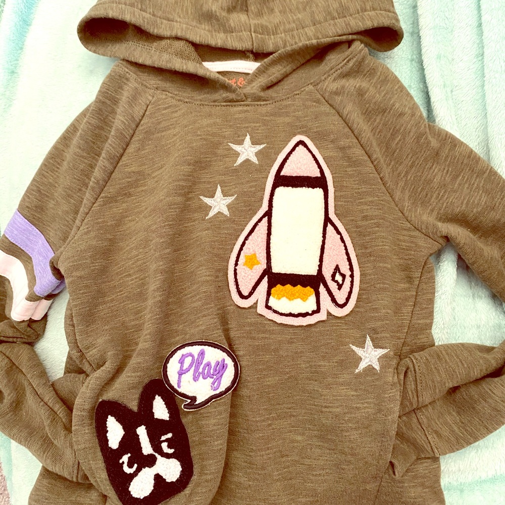 Cat and Jack ADORABLE hoodie shirt w cute patches